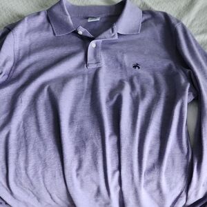 Brooks Brothers Long Sleeve Purple Polo Shirt Classic Design